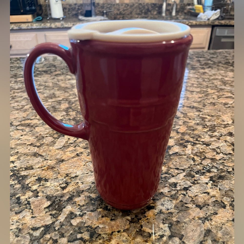Longaberger ceramic travel coffee mug